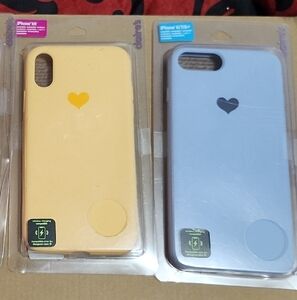 Heart Design Phone Case Duo - Yellow and Blue